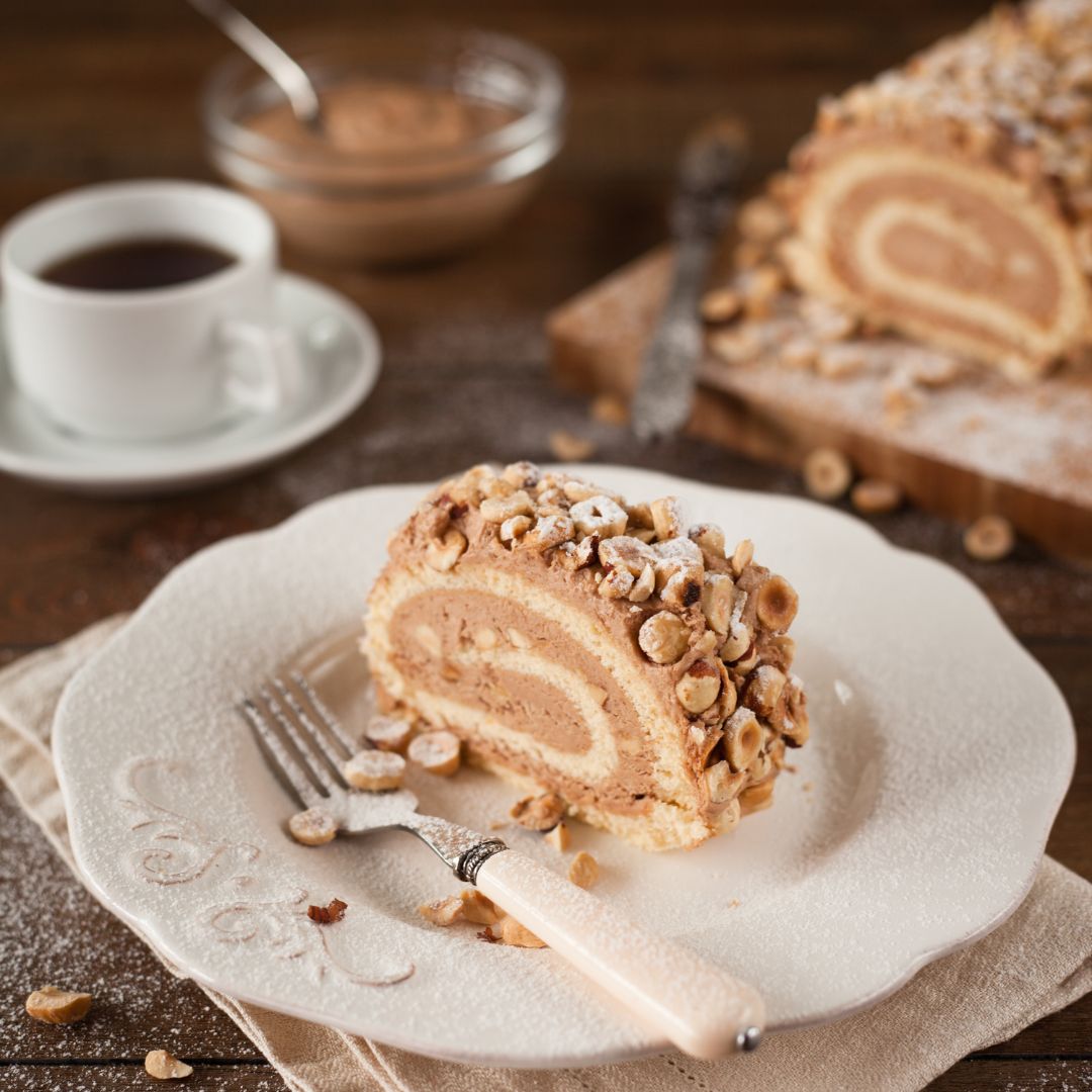 Bûche de Noël aux noisette et féverole