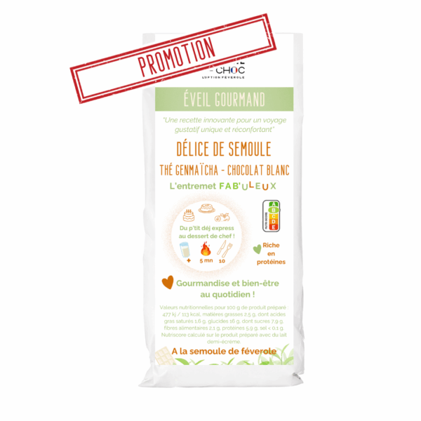 Préparation pour gâteau de semoule chocolat blanc et thé