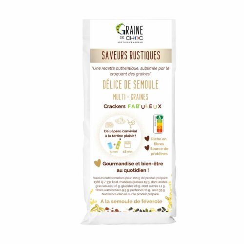 Saveurs rustiques, crackers FAB'uleux, préparation instantanée pour crackers à la semoule de féverole