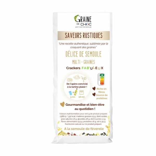 Saveurs rustiques, crackers FAB'uleux, préparation instantanée pour crackers à la semoule de féverole