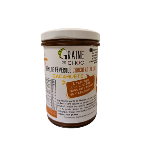 crème de féverole choco lait cacahuète