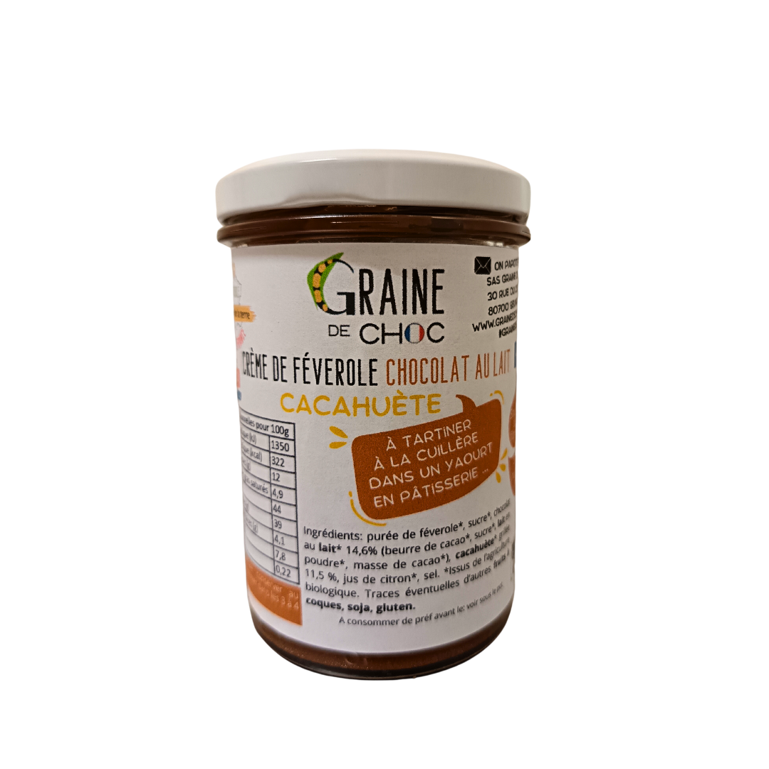 crème de féverole choco lait cacahuète
