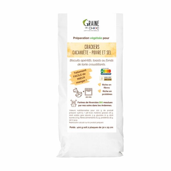 Préparation pour crackers cacahuète poivre et sel à base de féverole Bio