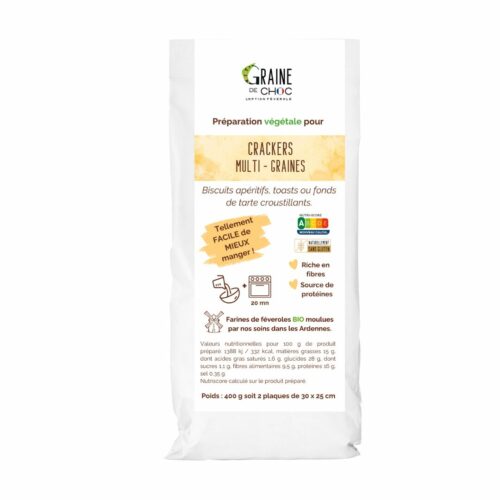 Préparation végétale sans gluten pour crackers multi graines à base de féverole Bio