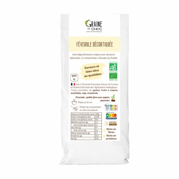 Féverole décortiquée bio