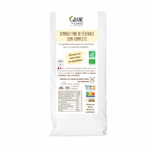 Semoule fine de féverole bio semi-complète
