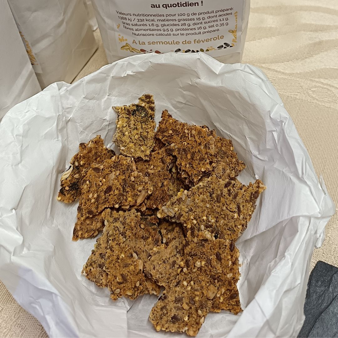 Crackers apéritif à la semoule de féverole