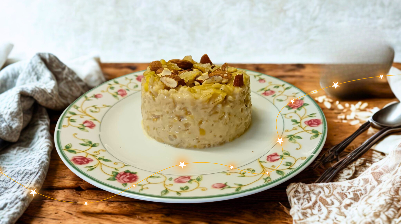 Risotto de féverole et riz complet aux amandes, citron, cardamome, poivre noir