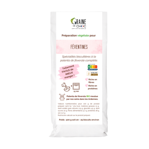 Féventines biscuits vegan et sans gluten à la polenta de féverole complète