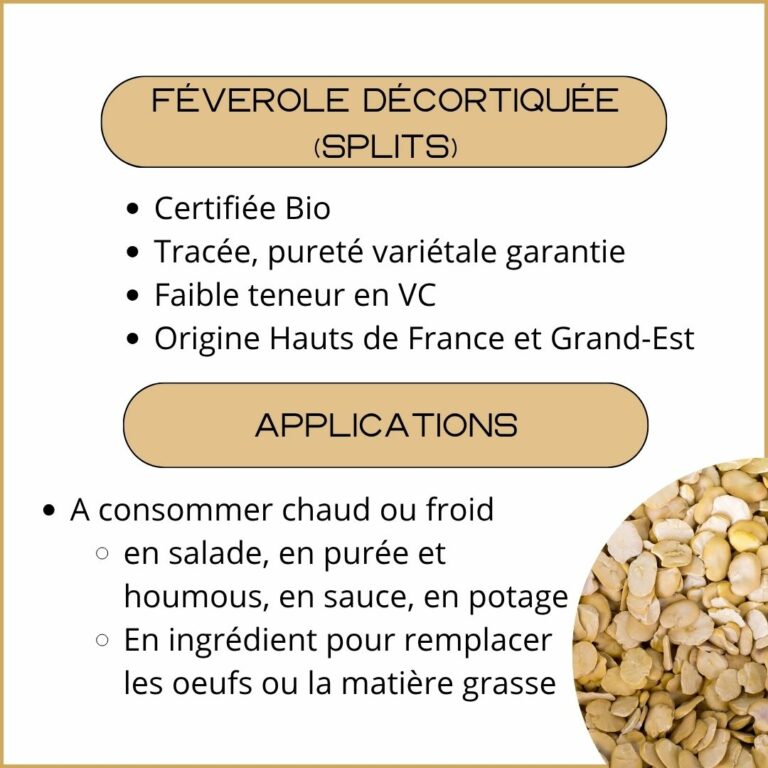 Féverole décortiquée bio à destination des professionnels