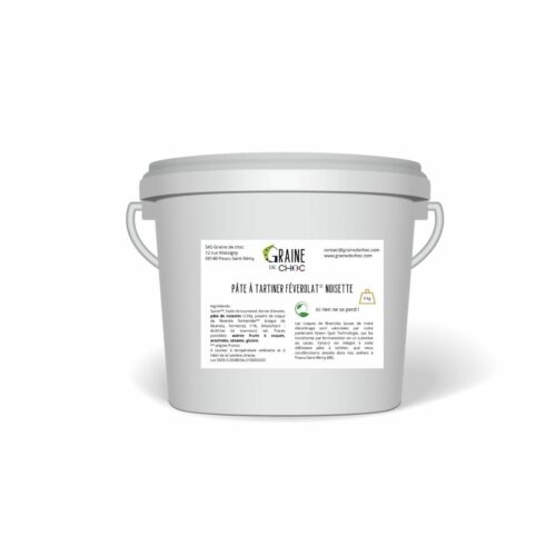 Pâte à tartiner Féverolat noisette - Milatéa à base de coques de féverole fermentée en seau de 3 kg