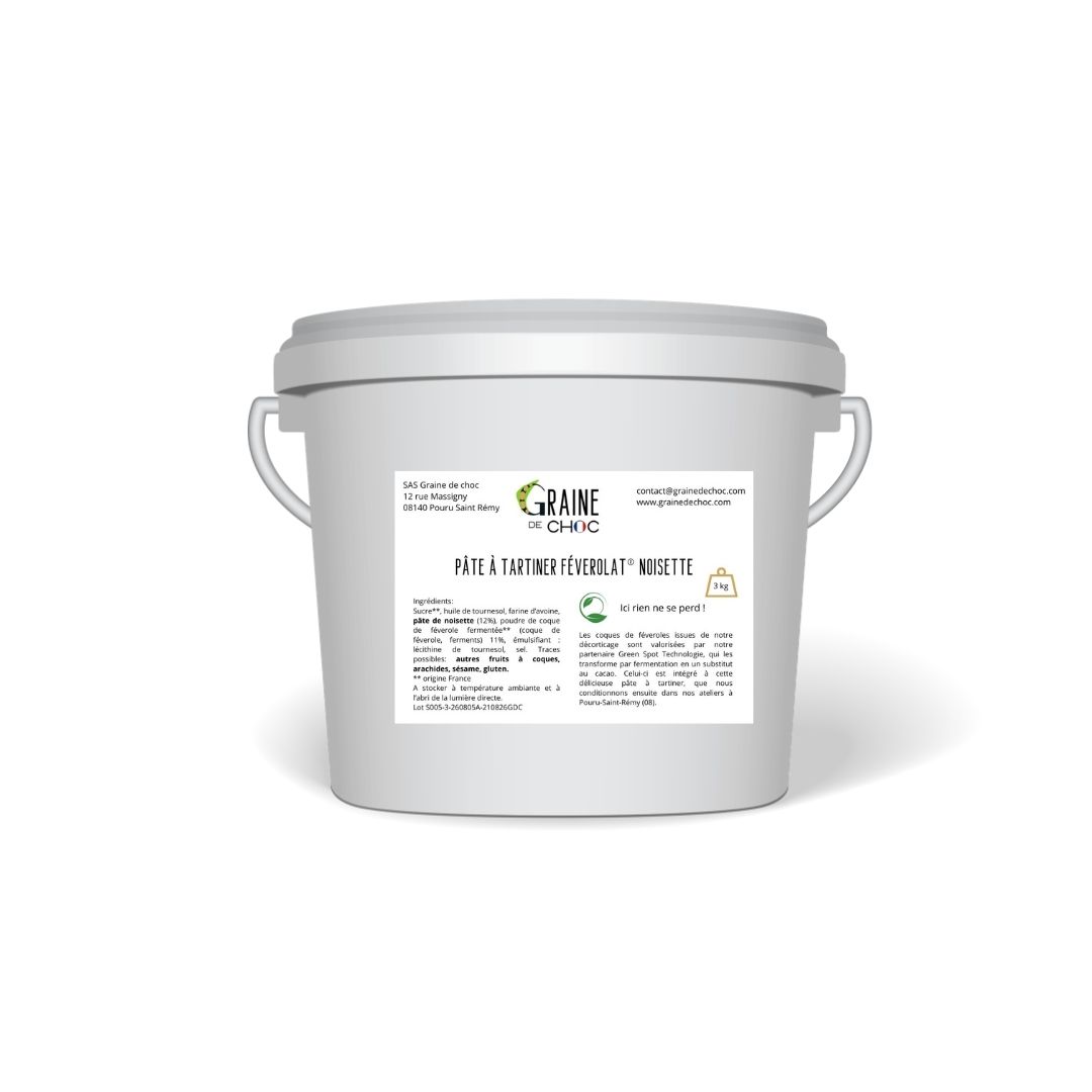Pâte à tartiner Féverolat® Noisette seau de 3KG