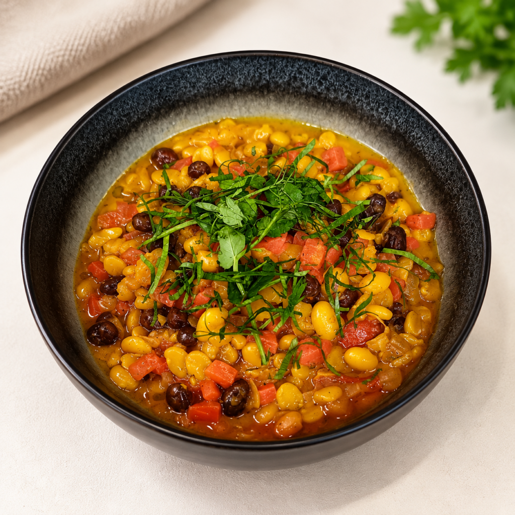 Dahl de féverole à la Créole par le chef Hervé Duploy