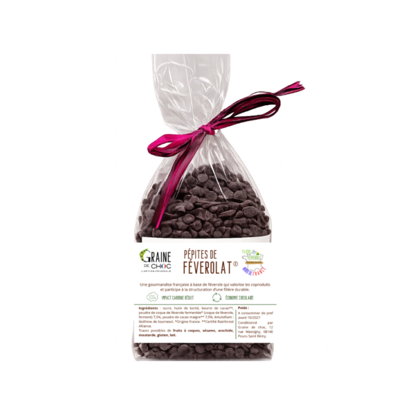 Pépites de Féverolat, substitut de chocolat à base de féverole Pépites de Féverolat, substitut de chocolat à base de féverole